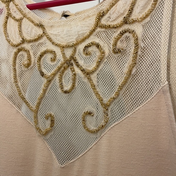 Free People Nude Beaded Body Con Mini Dress - Picture 3 of 9